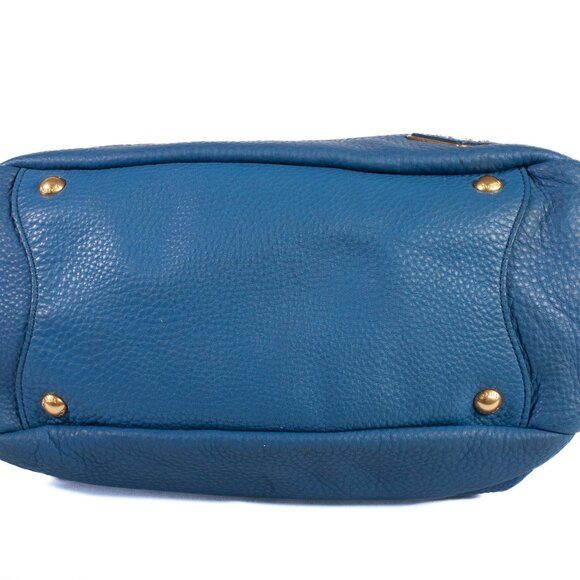 Authentic Prada Blue Vitello Daino Side Pocket Hobo Bag - Picture 3 of 8